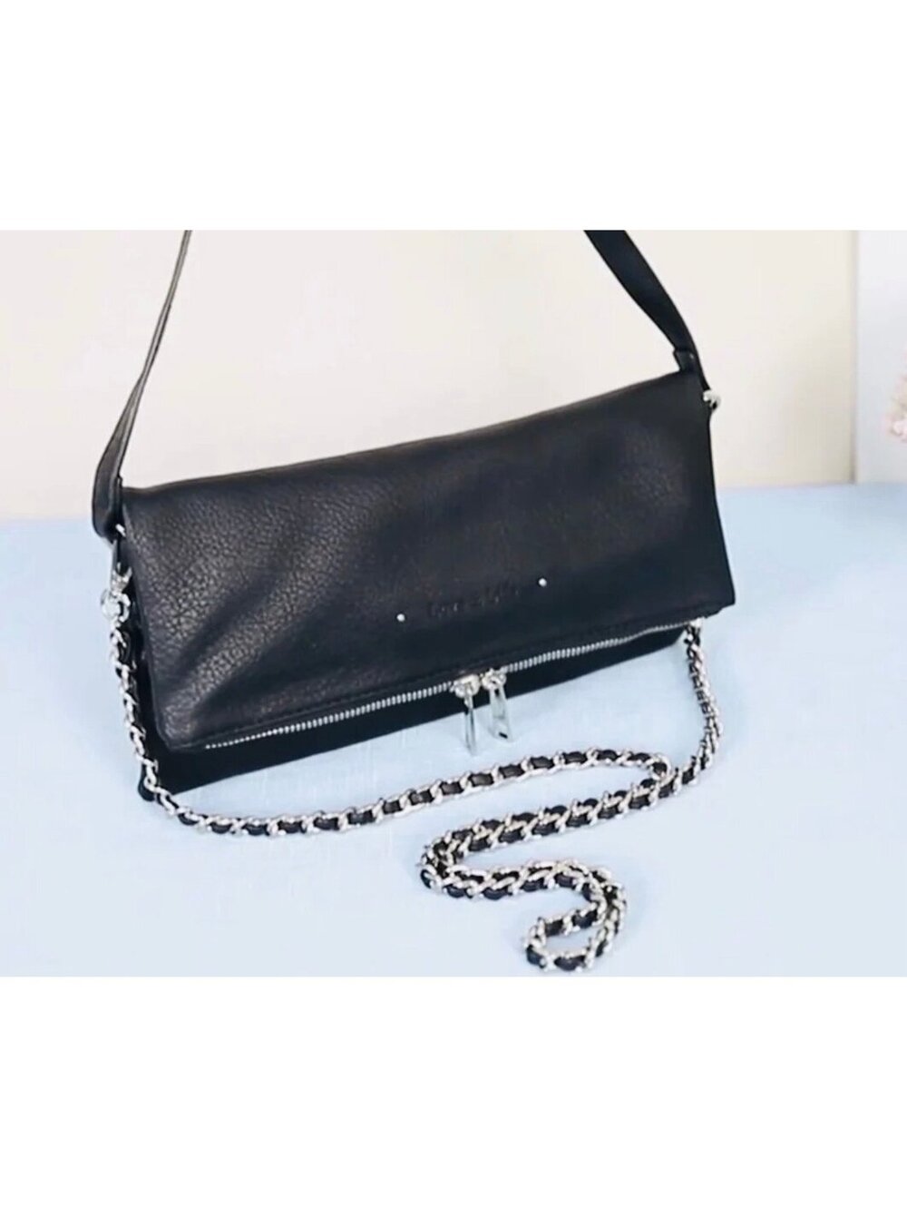 New -Vintage Style -Faux Leather Convertible Shoulder/Crossbody Bag -Black